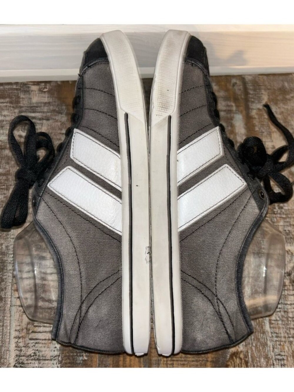 MACBETH Manchester Sz 8.5 Men’s Skate Vegan Shoe Gray White Blink182 Canvas - Picture 6 of 12